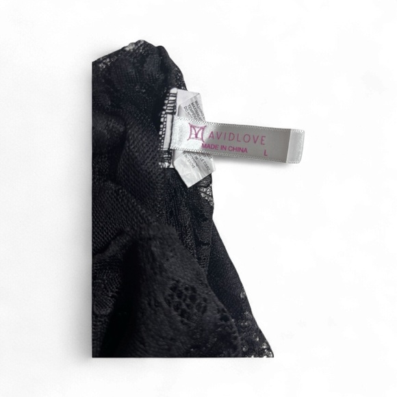 Mavidlove long sleeve Elegant Black Lace Women's Robe Size large - Picture 9 of 9